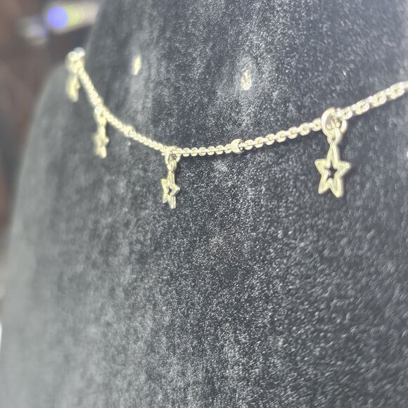 Sterling Silver Dangling Stars Ball Chain Anklet 9.5" - Picture 5 of 13